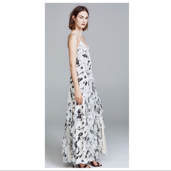 ALICE + OLIVIA RUFFLE MAXI DRESS - Picture 4 of 7
